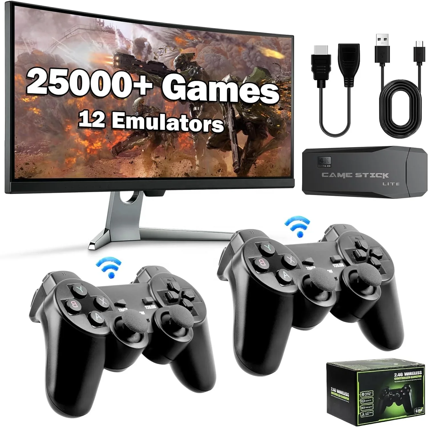 2024 Best-Selling Game Stick for Electronic TV Video Game Consoles Wi-Fi Communication Multiple Languages and Formats