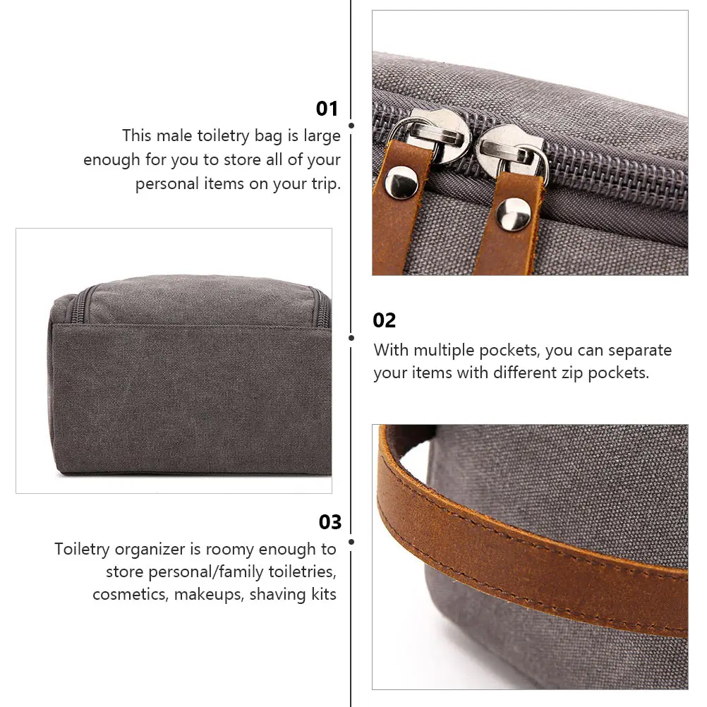 กระเป๋าเดินทางผ้าใบความจุขนาดใหญ่ล้างสีเทากระเป๋าเก็บแบบพกพา ganizer ธุรกิจกลางแจ้ง