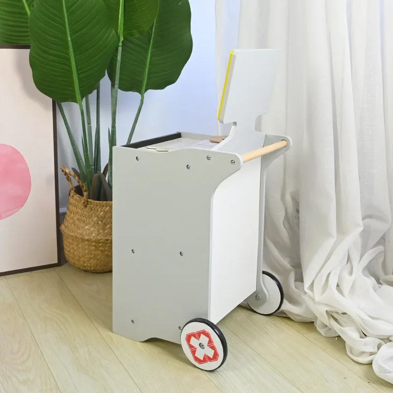 ألعاب مونتيسوري الاجتماعية لغز بيت اللعب الخشبي مزيج مستشفى عربة طبية مجموعة الملحقات التظاهر اللعب ألعاب الطبيب للأطفال #3