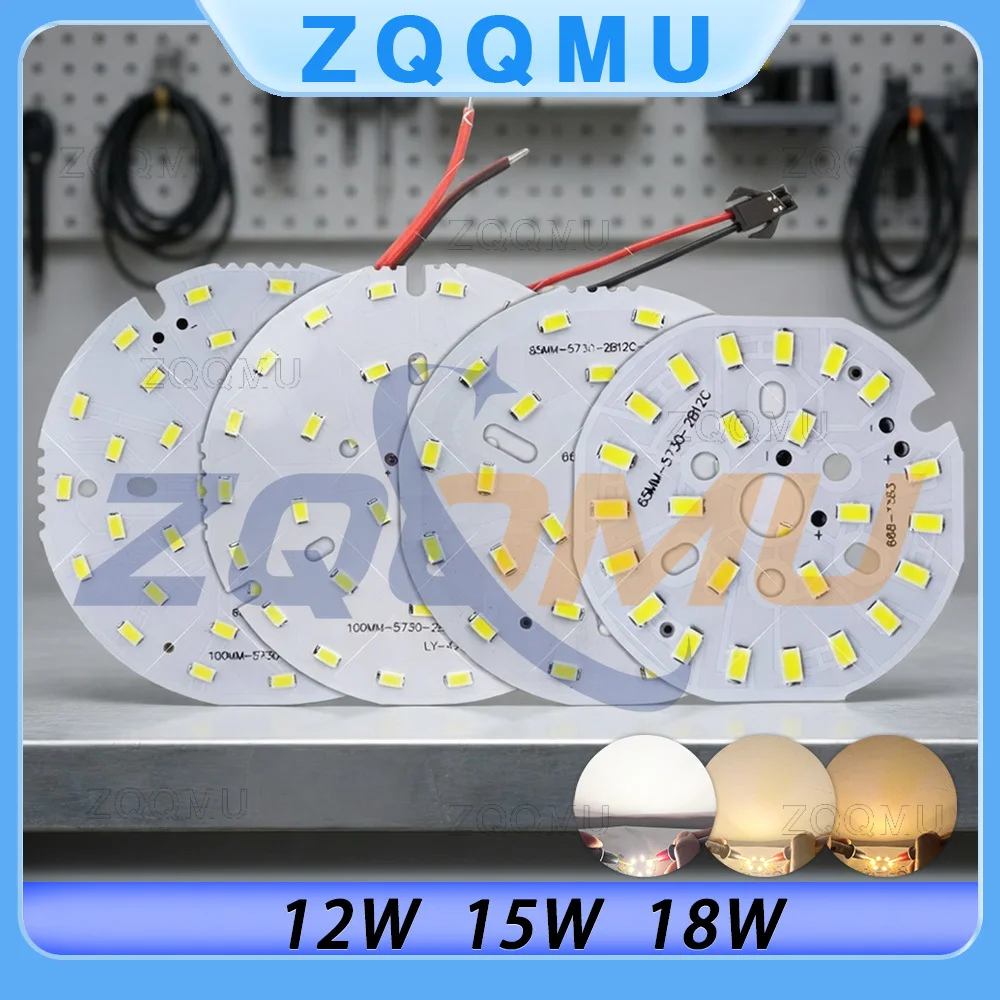 

1 шт. Мощный светодиодный чип 12 Вт 15 Вт 18 Вт, диод 65 мм 85 мм 100 мм, круглая плата-источник света, лампа для встраиваемых светильников и прожекторов