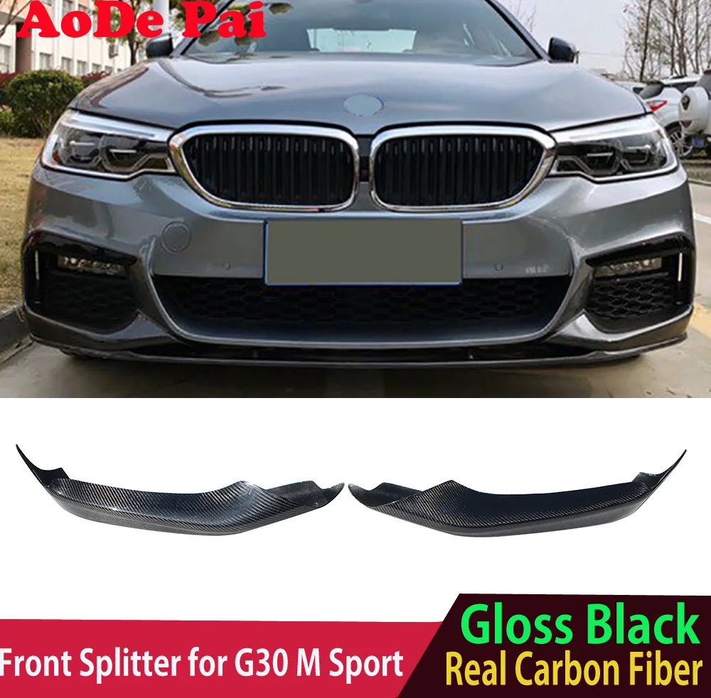 

Real Carbon Fiber Front Bumper Splitter Air Canards for BMW 5 Series G30 G31 M Sport 2017-2020 MP Performance Style