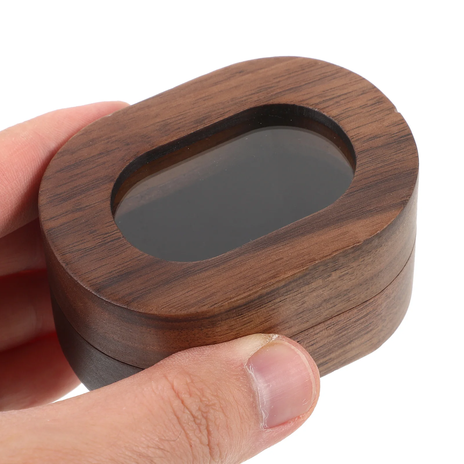 

Sleek Wood Ring Box Two Compartments Proposal Engagement Jewelry Organizer Fashionable Gift Two Slot Ring Box Jewelry Gift Boxes