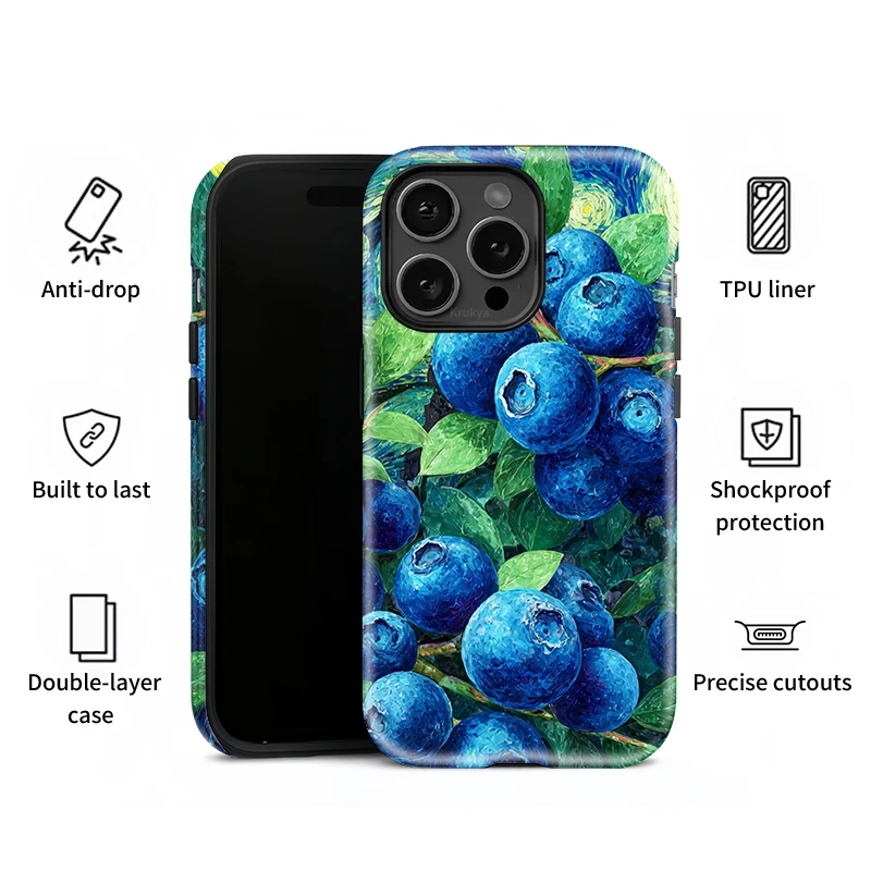 Krukya حافظة لهاتف آيفون 16 15 14 Plus 13 12 11 17 Pro Max XS X XR SE 2022 غطاء كمبيوتر بطبقة مزدوجة من الأكريليك