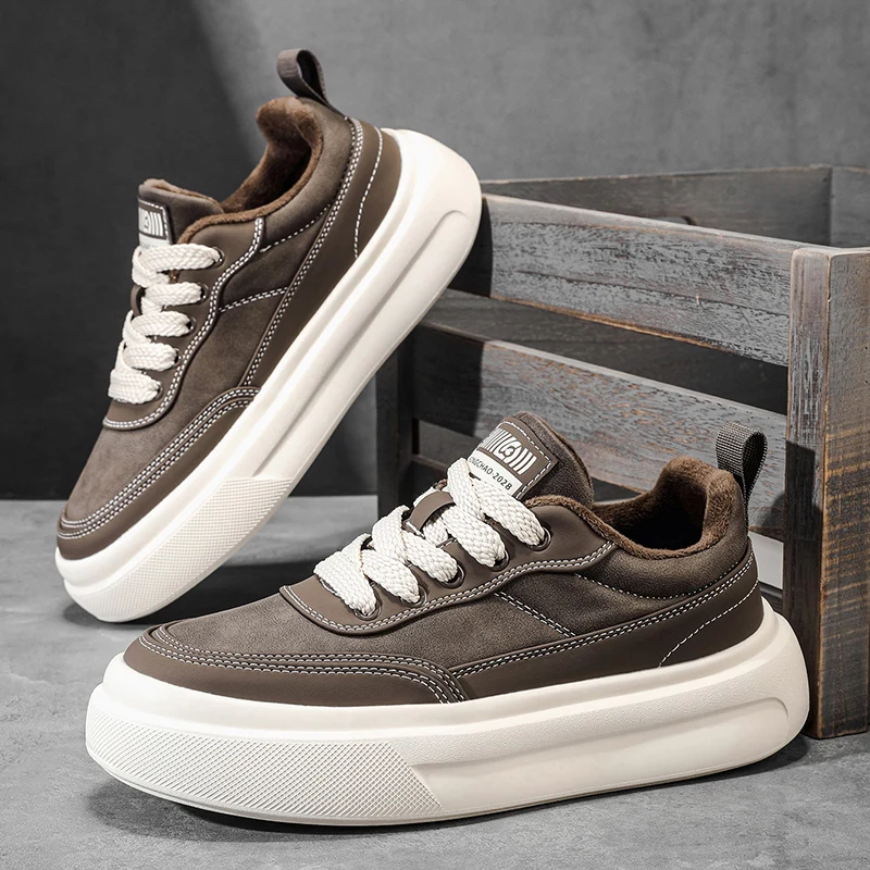 

Winter New Women's College Student Thick Soles Platform Sporty Sneakers Casual Simple Comfortable Flat Shoes