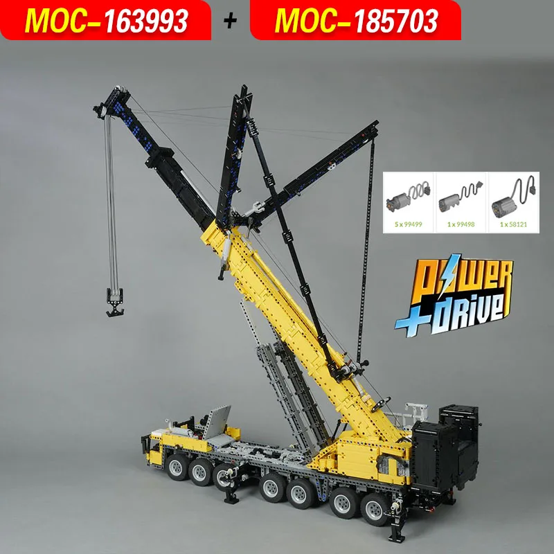 Kit de blocs de Construction de grue Mobile MOC-163993 et MOC-185703, jouets de Construction de système général d'ingénierie mécanique pour adultes