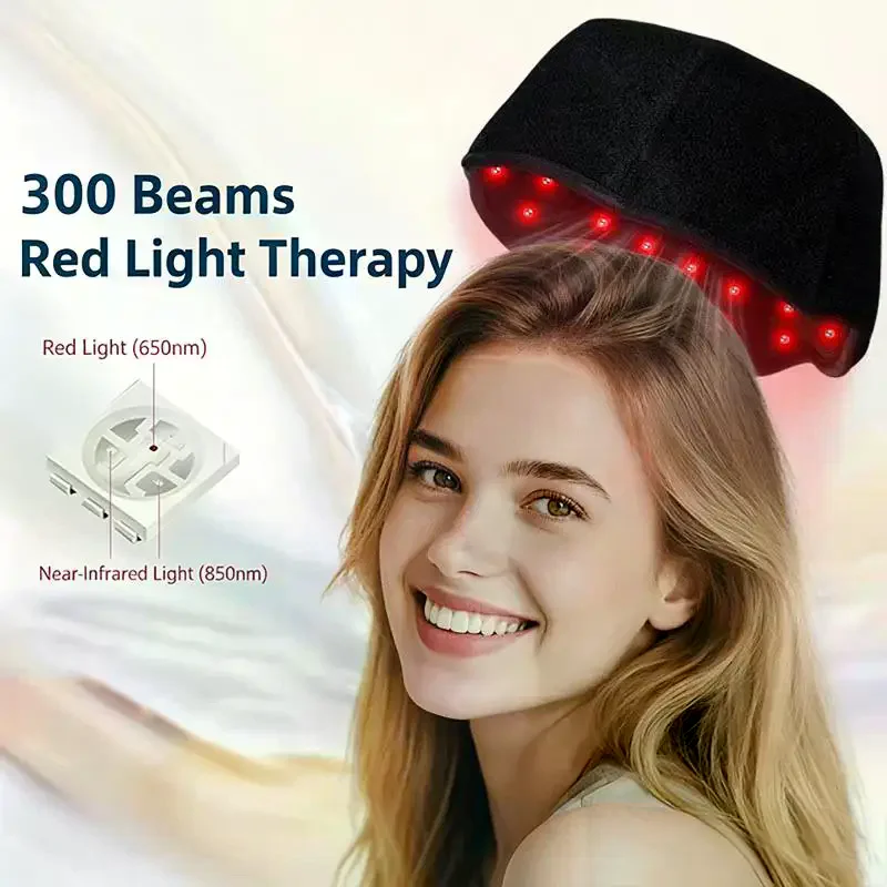 1 Set USB Charging Red Light Therapy Device 660nm 850nm Red & Infrared Light Hair Growth Cap Hair Loss Treatment Regrow