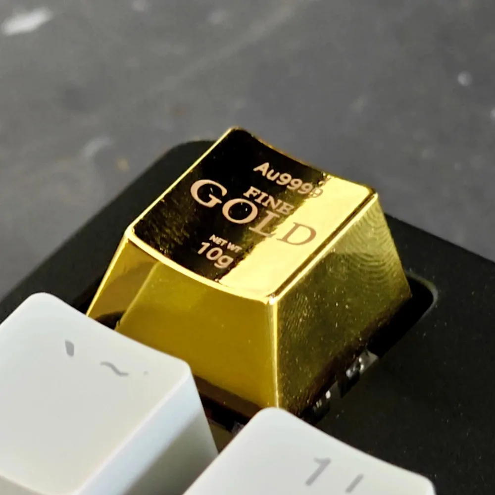 1pcs 4pcs Gold Zinc Alloy Electroplated Keycaps Personalized Custom Cherry R4 Keycaps for MX Mechanical Keyboards Arrow Keys