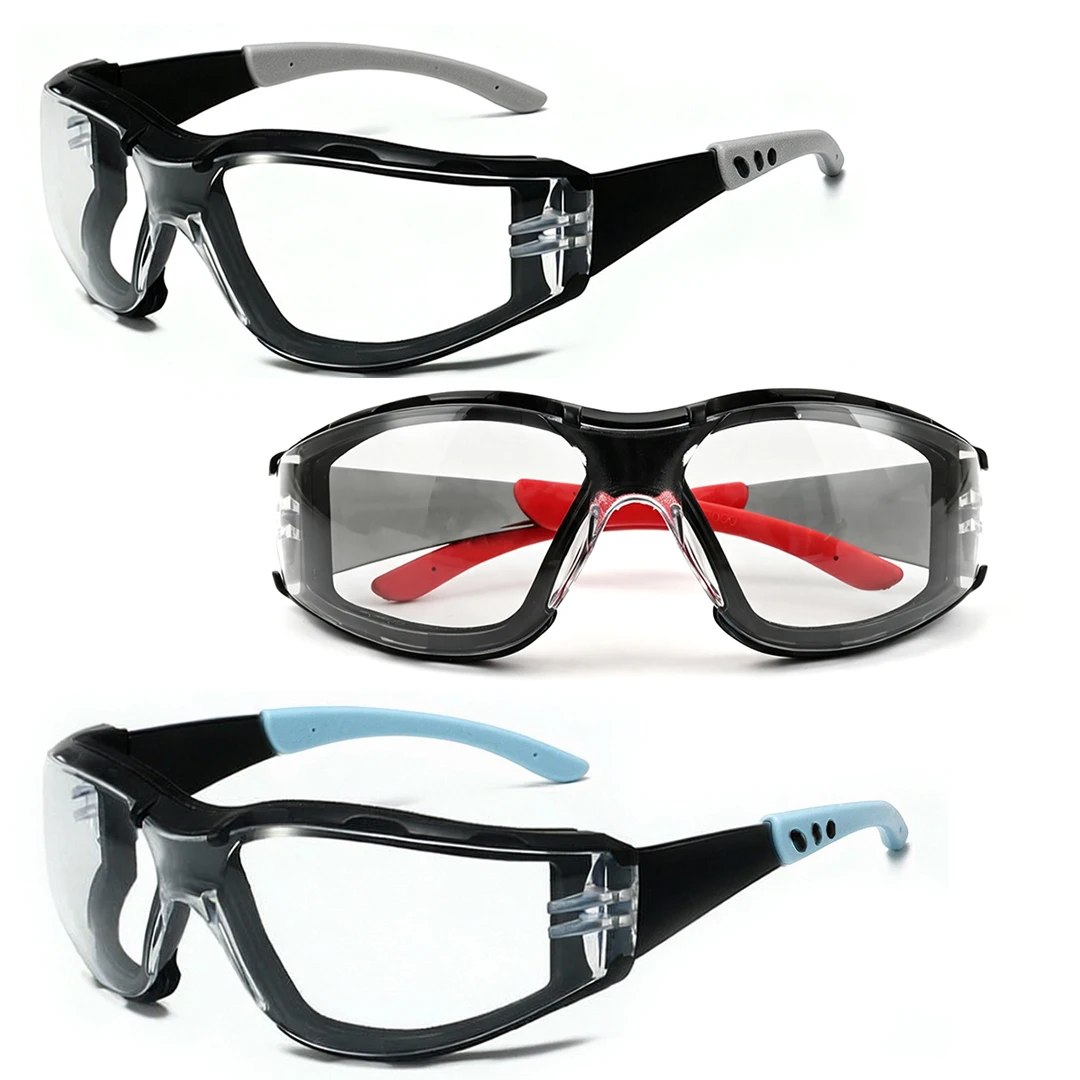 3 PCS Safety Glasses Anti Fog Scratch Resistant ANSI Z87.1 CE Protective Eyewear with Foam Gasket