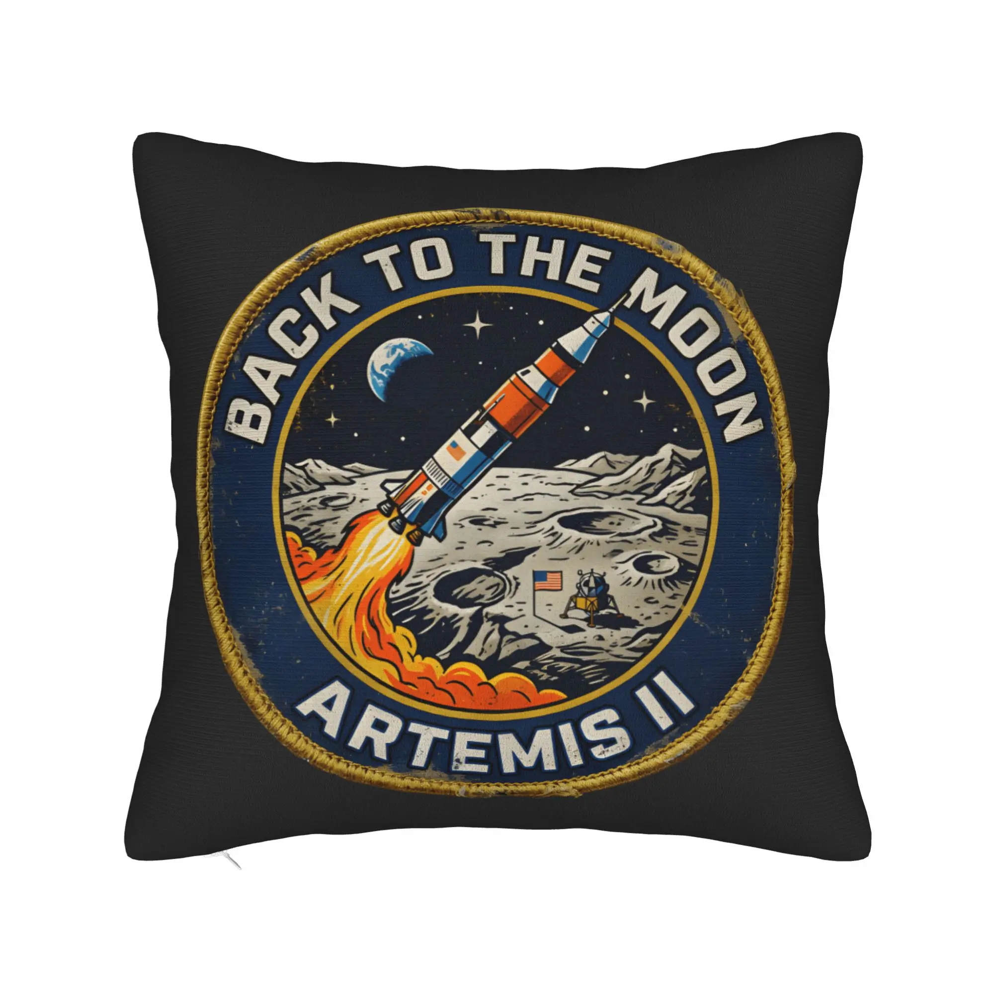 Pillow Cover Artemis II Back to the Moon 2026  Funny Pillow Case For Office Car Home Decor Pillowcases