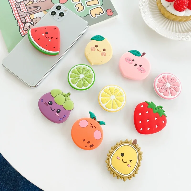 Uchwyt na telefon Cute Fruit Strawberry Foldable Grip do iPhone'a 15 14 Samsung Support Tok Socket Pocket Finger Bracket Griptok Stand