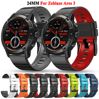 24mm Strap For Zeblaze Ares 3 Strap Silicone Replacement Wristband Bracelet For Zeblaze Ares Smart Watch Band Correa Accessories