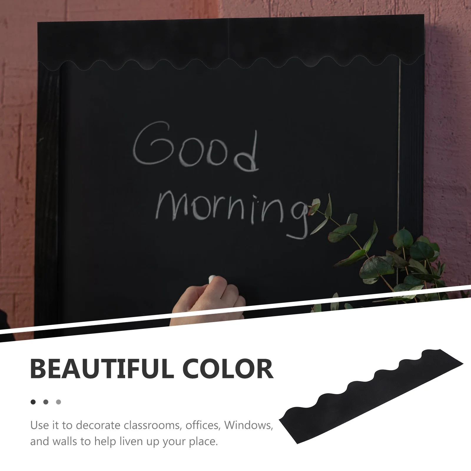 

30 Sheets Black Bulletin Board Border Trim for Classroom Wall Window Decoration Blackboard Sticker Black Bulletin Border