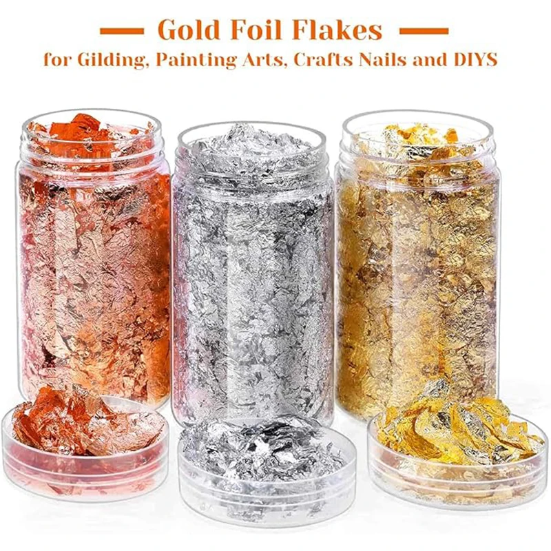 5g/10g Imitation Gold Foil Flakes for Resin Metallic Leaf Flakes for Nail Art Painting Crafts Slime and Resin Jewelry Making