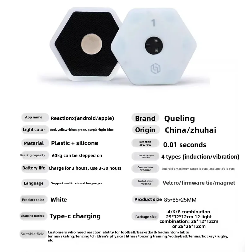 LED Reaction Training Light System - Speed Training Equipment for Football & Outdoor Sports