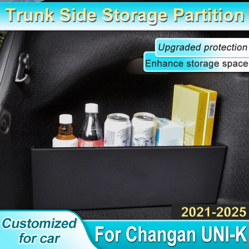 Para Changan UNIK UNI-K 2021-2025 coche grueso maletero partición lateral caja de almacenamiento multifunción maletero partición de almacenamiento piezas de automóvil