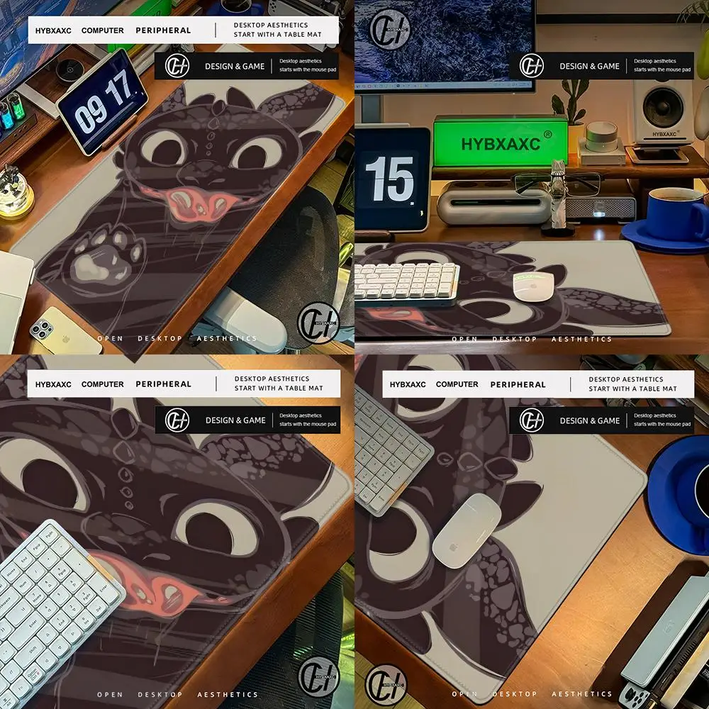 

Cute Toothless Large Mouse Pad Computer HD Keyboard Mousepad Mats Natural Rubber Anti-Slip Office Mousepads Desk Accessories