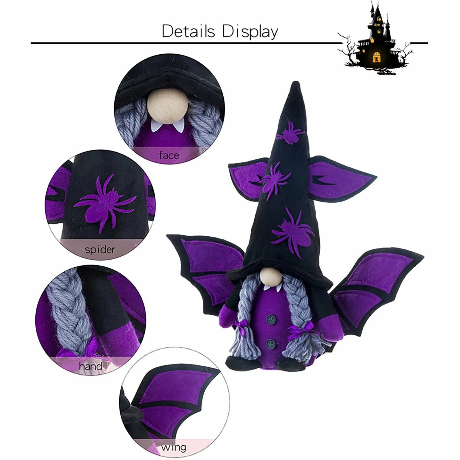 مثيرة للاهتمام هالوين قزم أفخم دمية مضحك لطيف المحمولة اليدوية دمية مجهولي الهوية الكرتون رائعة المنزل منضدية الحلي