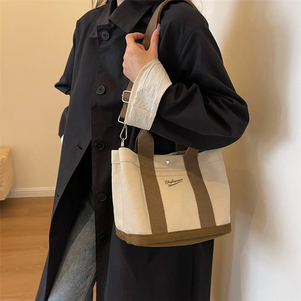 حقيبة قماش يابانية ذات طبقات مع حروف مطرزة، حقيبة بينتو للركاب، حقيبة كروس متعددة الطبقات للطلاب، حقيبة الأم