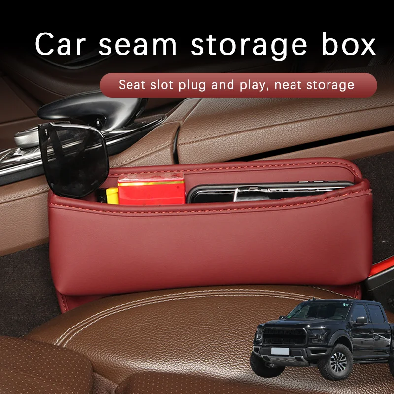 Car Seat Gap Storage Box Driver Front Auto Seat Gap Filler Organizer Wallet Keys Card Storage Box For Ford F150