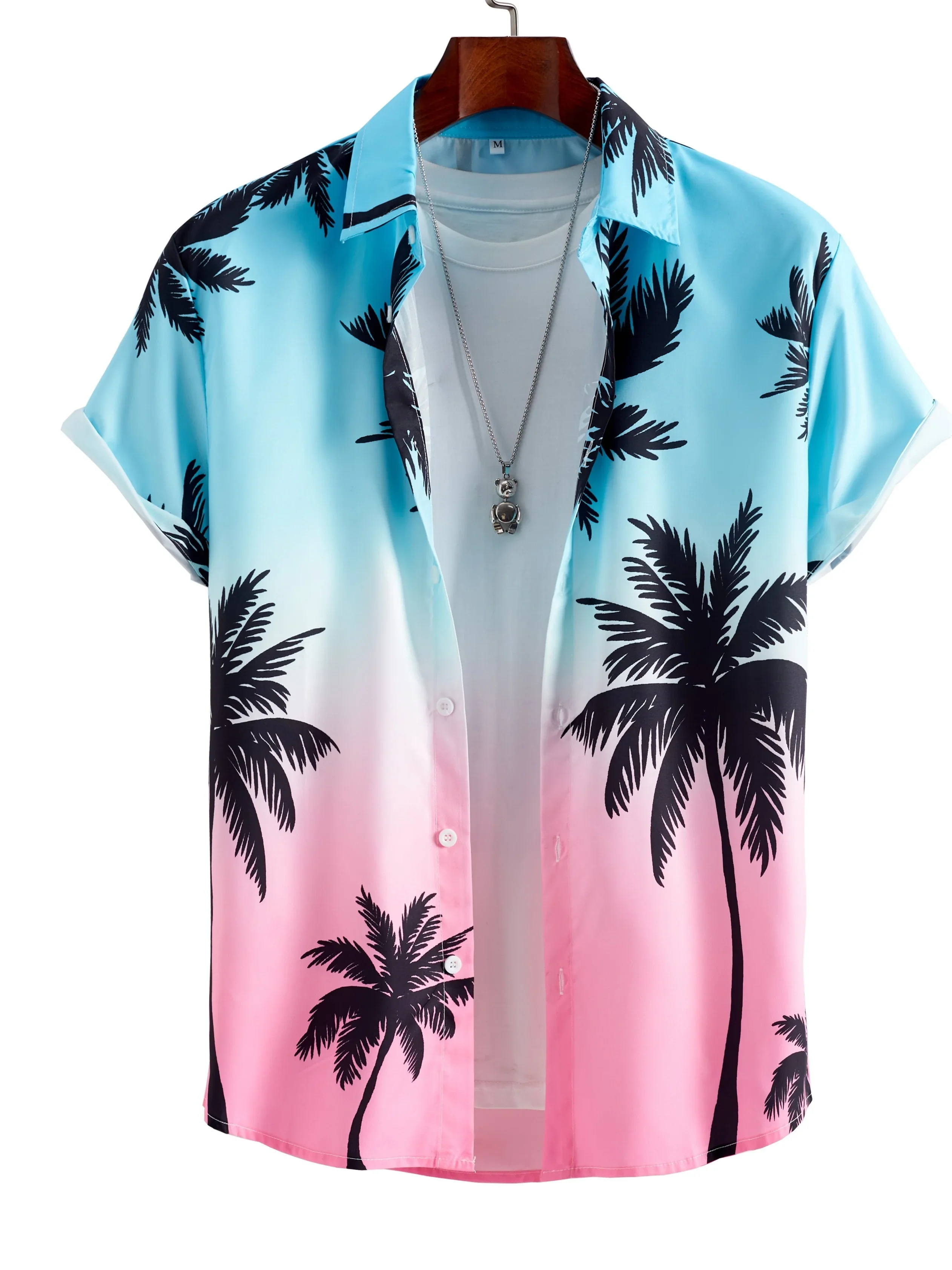 Hawaiian men's shirts, summer outdoor beach men's short-sleeved shirts, urban daily casual men's shirts, street fashion men's sh