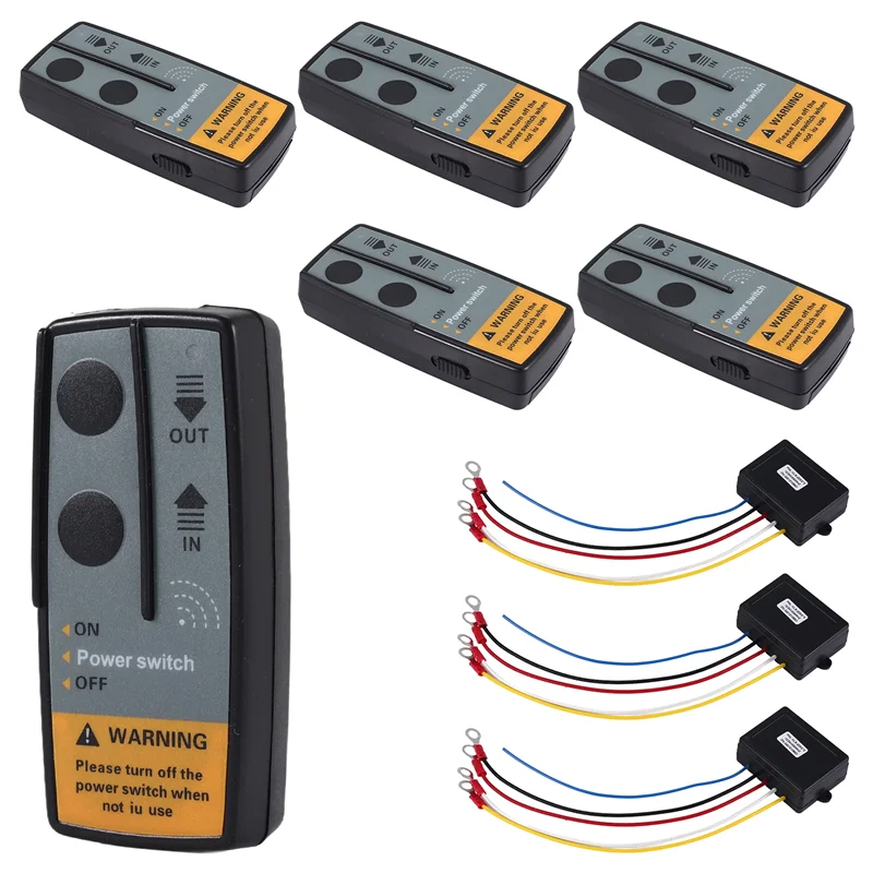 

Powerful 3Set 12V 24V 2.4G 50M Universal Car Wireless Winch Crane Remote Control Controller With Twin Handset Remote Range