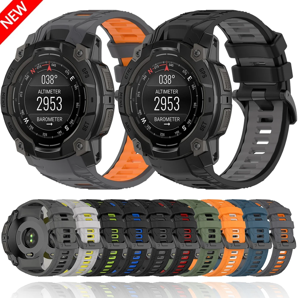 Silicone Sport Strap For Garmin Instinct 3 Crossover AMOLED 45mm 50mm Smart Watch Band Bracelet For Garmin Instinct 3 SOLAR