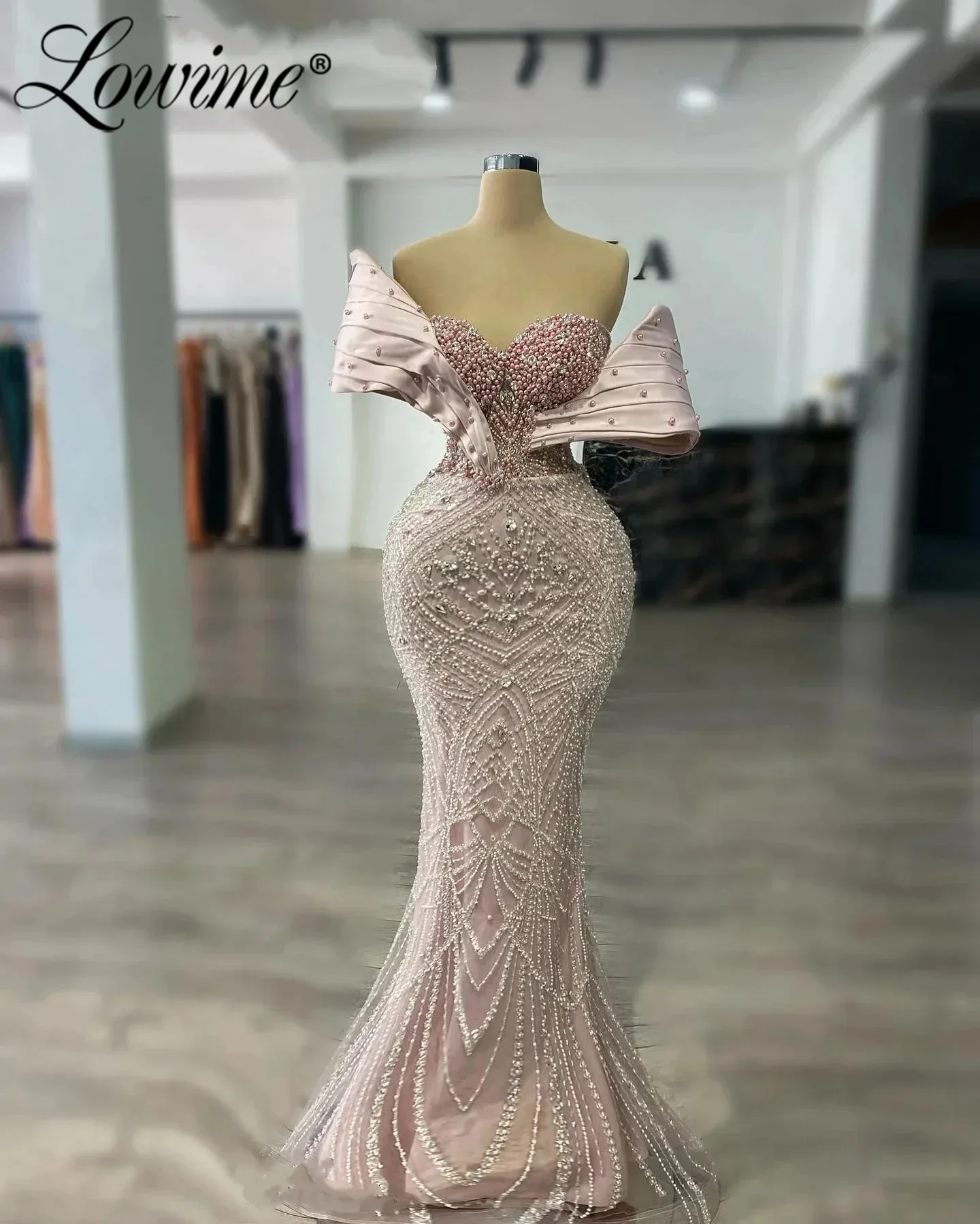

Robe De Soiree 2026 Pink Party Dress Customized Off Shoulder Full Beading Crystals Prom Dresses Floor Length Cocktail Dresses