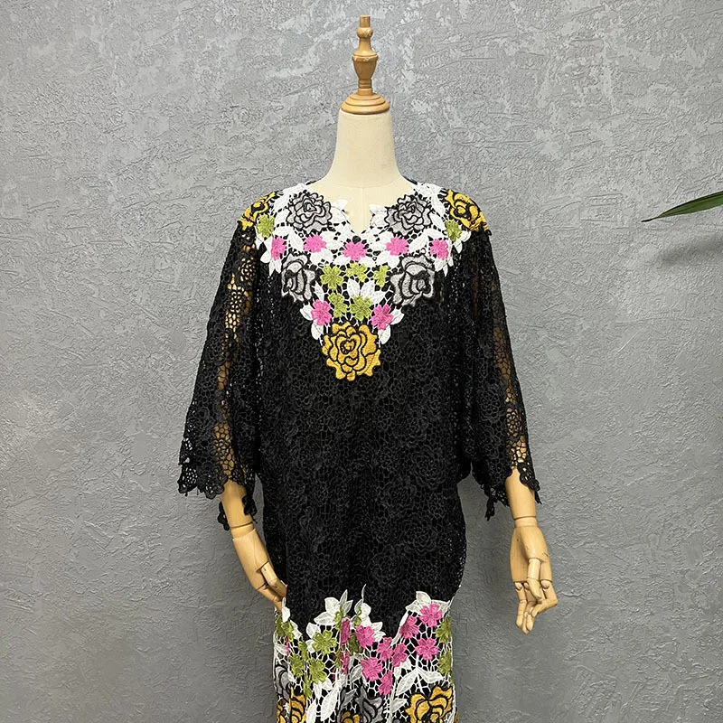 ผู้หญิงแอฟริกัน Dashiki เพชร Abaya มุสลิมชุดราตรียาว Maxi ชุด Kaftan มาพร้อมกับสีดําด้านในฟรีขนาดเสื้อผ้า