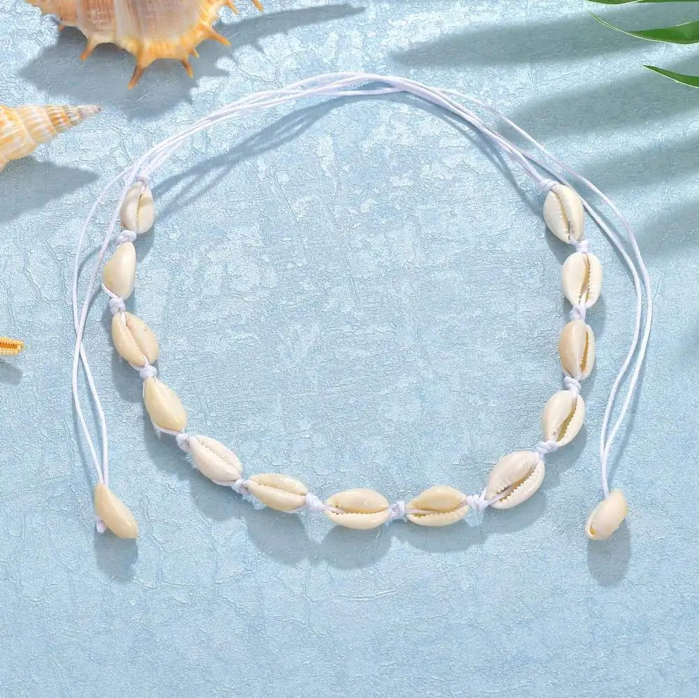 Summer Boho Beach Shell Necklace Vintage Bohemian Chain Choker Exquisite Fashion Accessory for Women