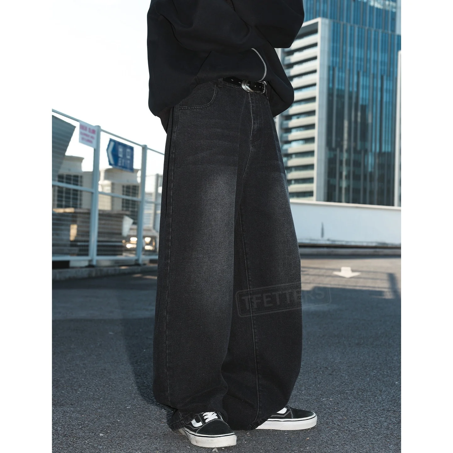 

TFETTERS 2026 Spring Fall Fashion Men's Vintage Wash Curved Jeans Oversized Wide Leg Straight Loose Streetwear Trendy Male Pants