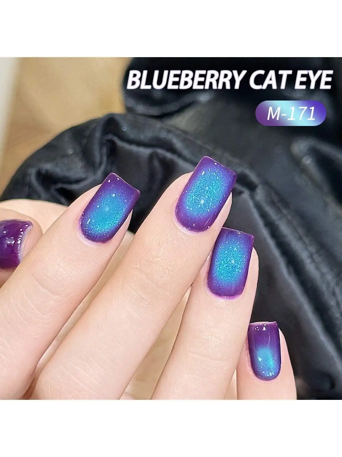1/2 Stück Blaubeer-Katzenaugen-Gel-Nagellack, UV-LED-Härtung, langanhaltendes, schnell trocknendes Nagelkunst-Gel – Detail 4