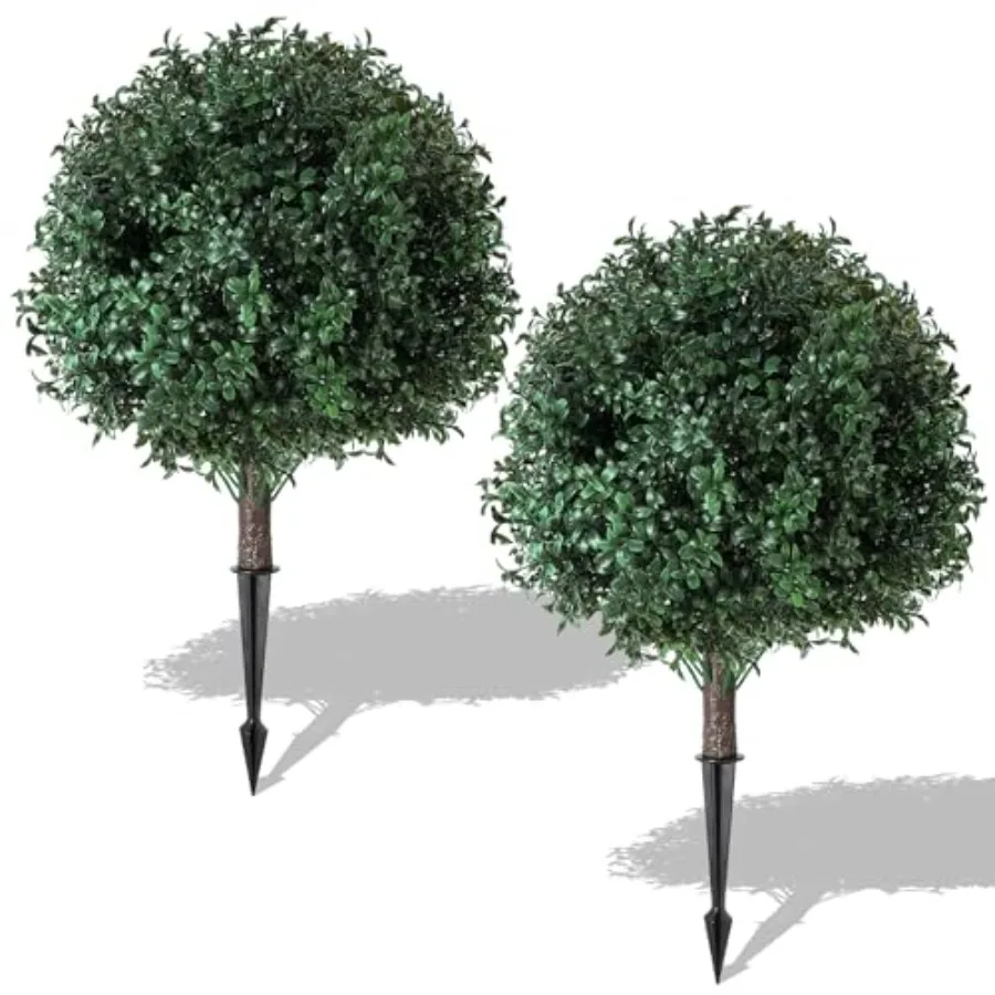 

2 Pack Artificial Urn Filler, Artificial Topiary Shrubs, UV-Resistant Evergreen Plants, Indoor/Outdoor Decoration, Suitable for
