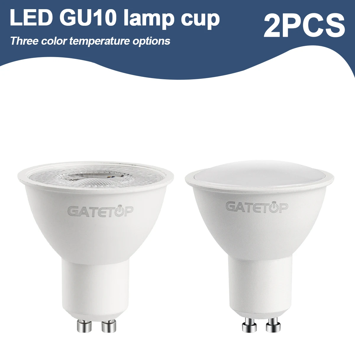 2Pack No Flicker GU10 Dimmable LED Bulbs Warm Cold White,50W Equivalent 5W 7W 9W Track Light Bulb,Spot for Recessed Lighting