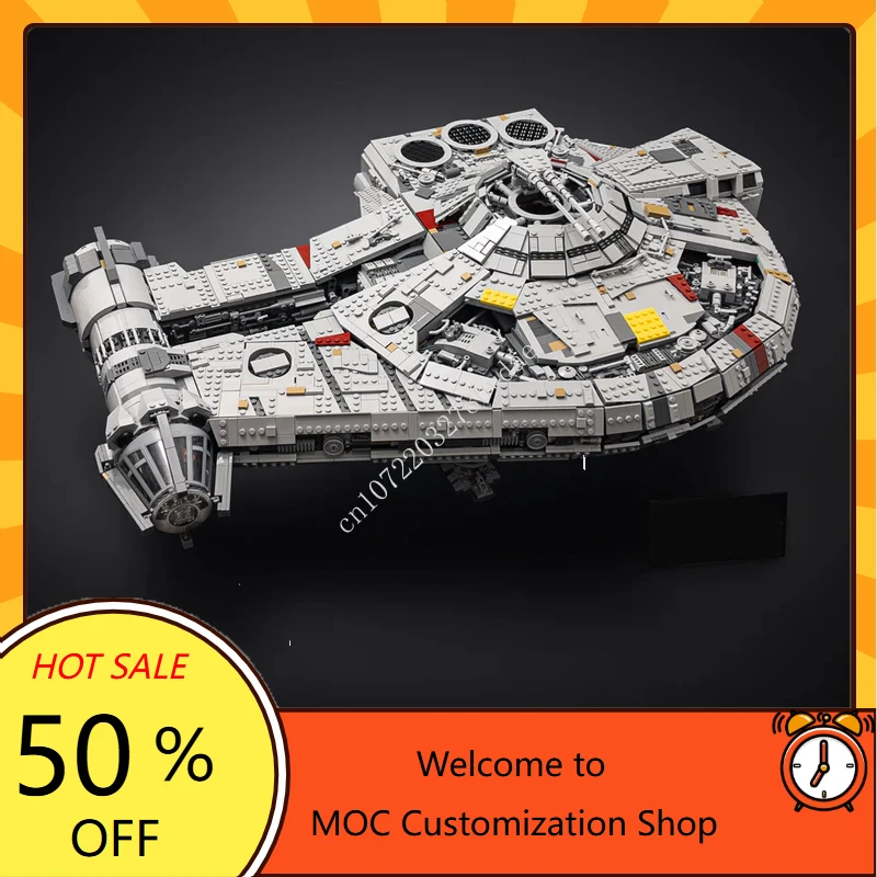 7162 قطعة The Outrider (البناء البديل لـ UCS Falcon) حرب الفضاء MOC Starfighter Battle Christmas DIYAassembly لعبة عيد الميلاد هدية