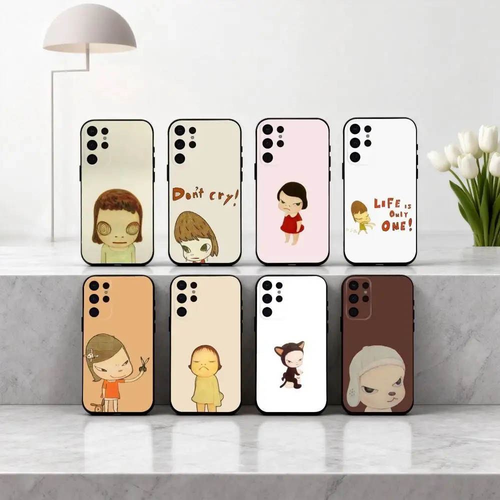 

Cute Y-Yoshitomo Nara Phone Case For Samsung S25,S24,S21,S22,S23,S30,Ultra,S20,Plus,Others Soft Black Case