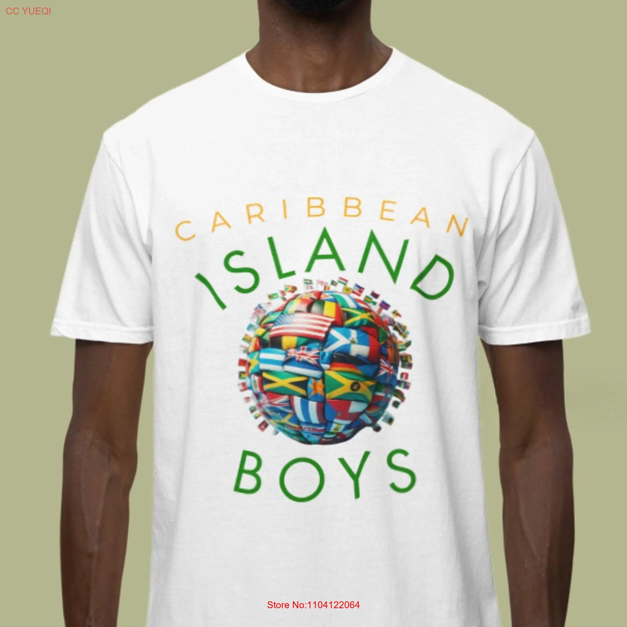 Caribbean Island Boys T Shirt Vintage Fete Soca Carnival with West Indian Flags Globe Perfect long or short sleeves