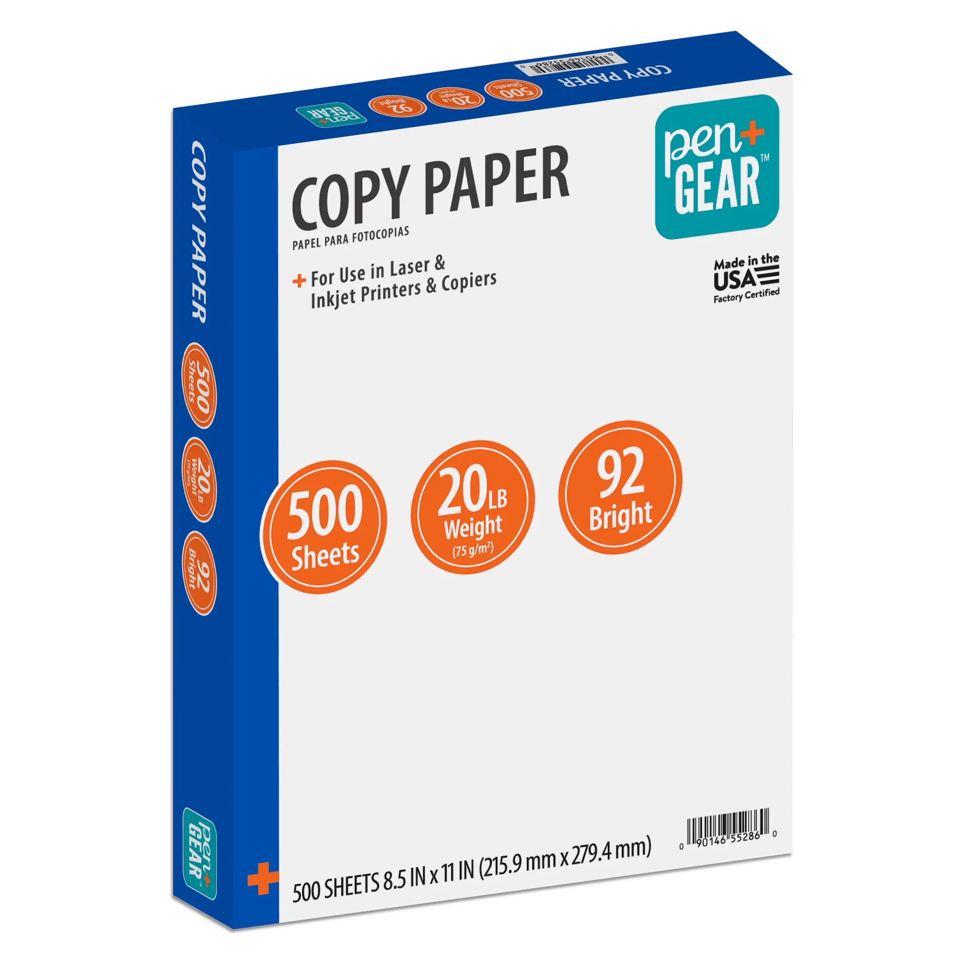 (3 pack) Pen+Gear Copy Paper, 8.5" x 11", 20 lb, White, 500 Sheets