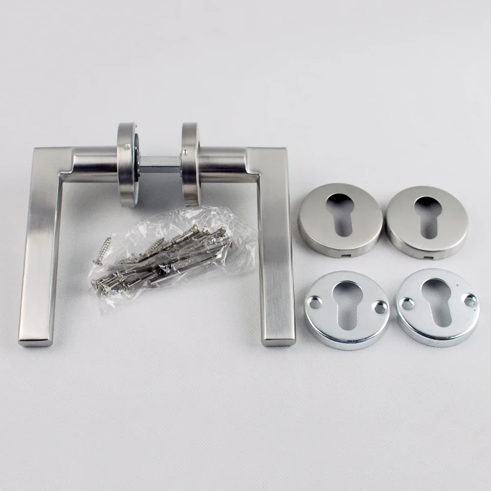 

304 Stainless Steel Precision Cast Solid Right Angle Flat Door Handle Sanding Door Lock Handle 046 Door Handle