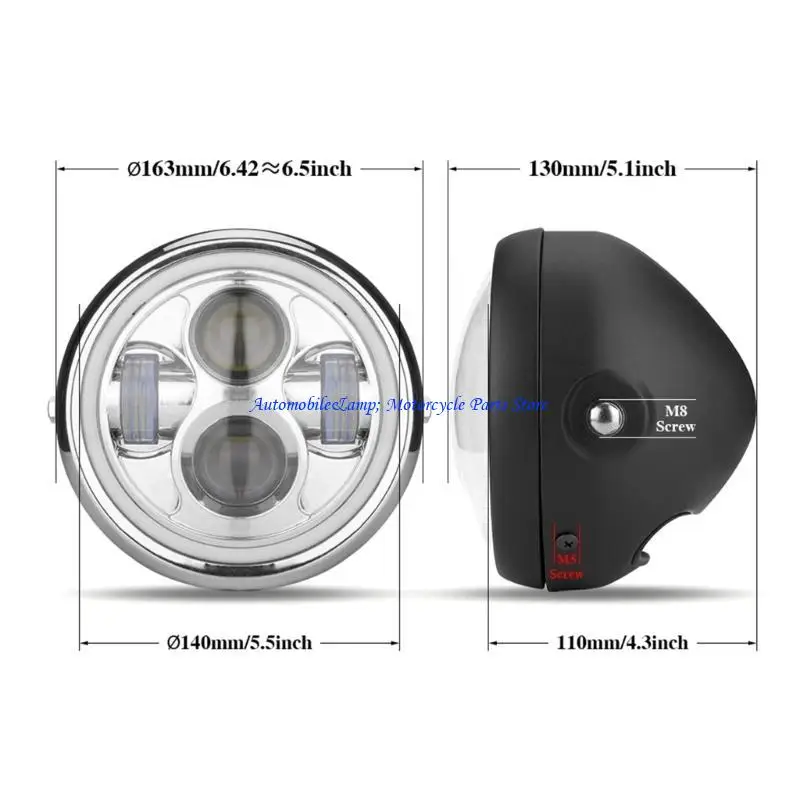 H7BD Universal Motorcycle Modification LED Headlight Driving Light 6.5inch