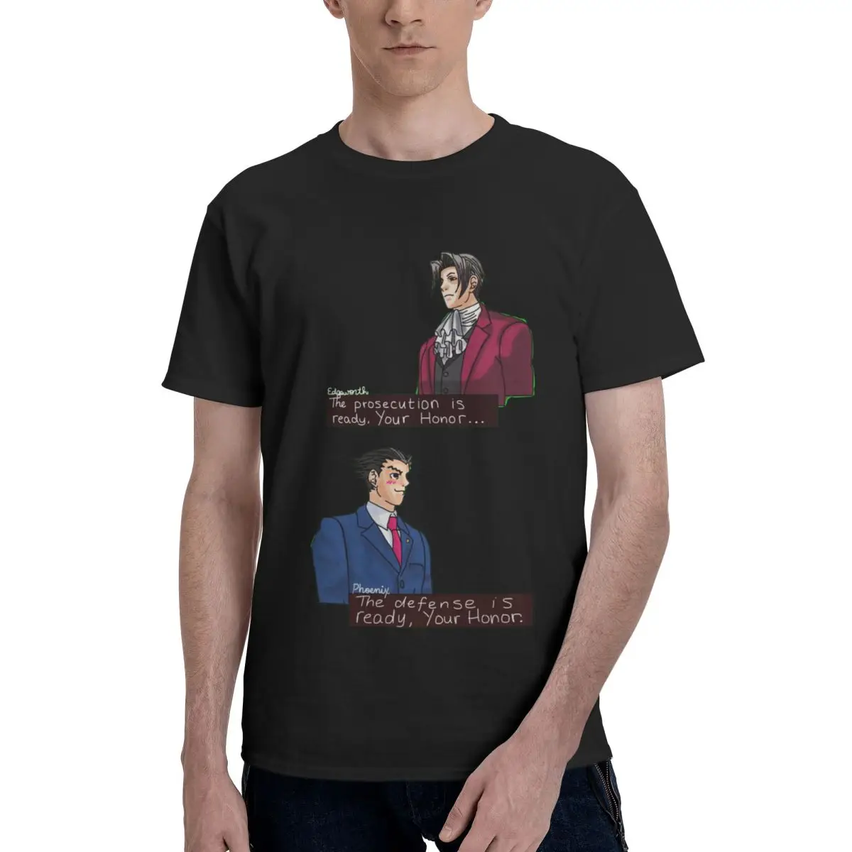 Ace Attorney Funny (2) T Shirts Graphic Y2K Anime Cotton Mens Women T Shirts Tops