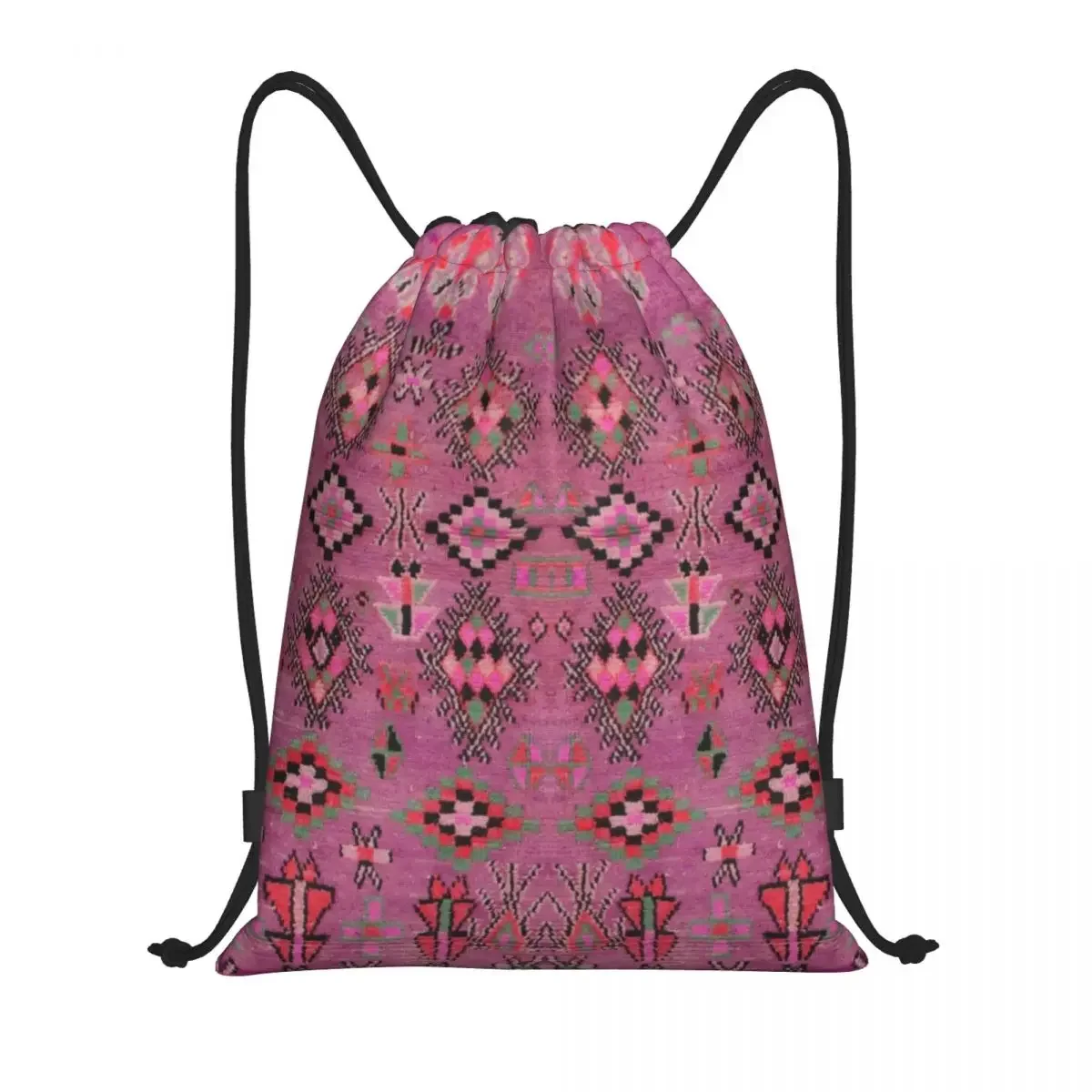 

Bohemian Moroccan Berber Style Drawstring Backpack Bags Lightweight Ethnic Geometric Antique Gym Sackpack Sacks for Traveling