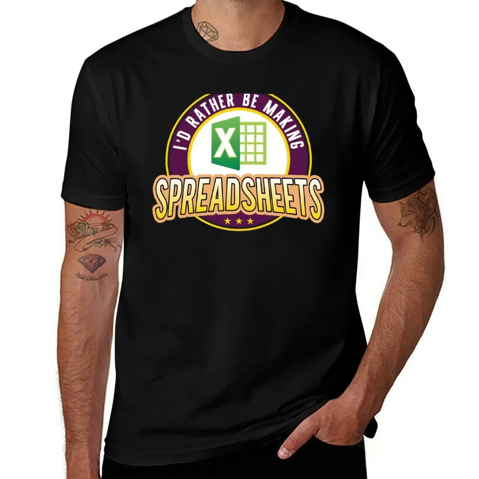 Accounting officer saying | I'd rather be making spreadsheets T-Shirt quick drying kawaii clothes t shirt for men