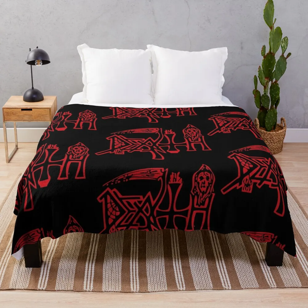 

DEATH LOGO Throw Blanket Designers Thermals For Travel Weighted Shaggy christmas decoration Blankets