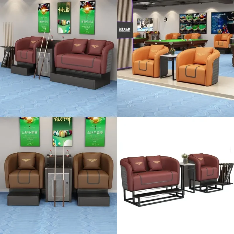 Modern Billiard Lounge Chair High Back Viewing Seat for Pool Hall Game Room Comfortable Single Sofa Furniture