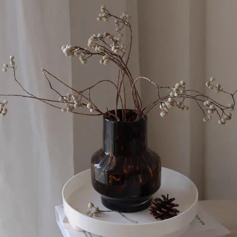 

Винтажная янтарная стеклянная ваза в стиле середины века, декоративное украшение для стола, аксессуар для дома, стеклянный цветочный горшок, настольный декор