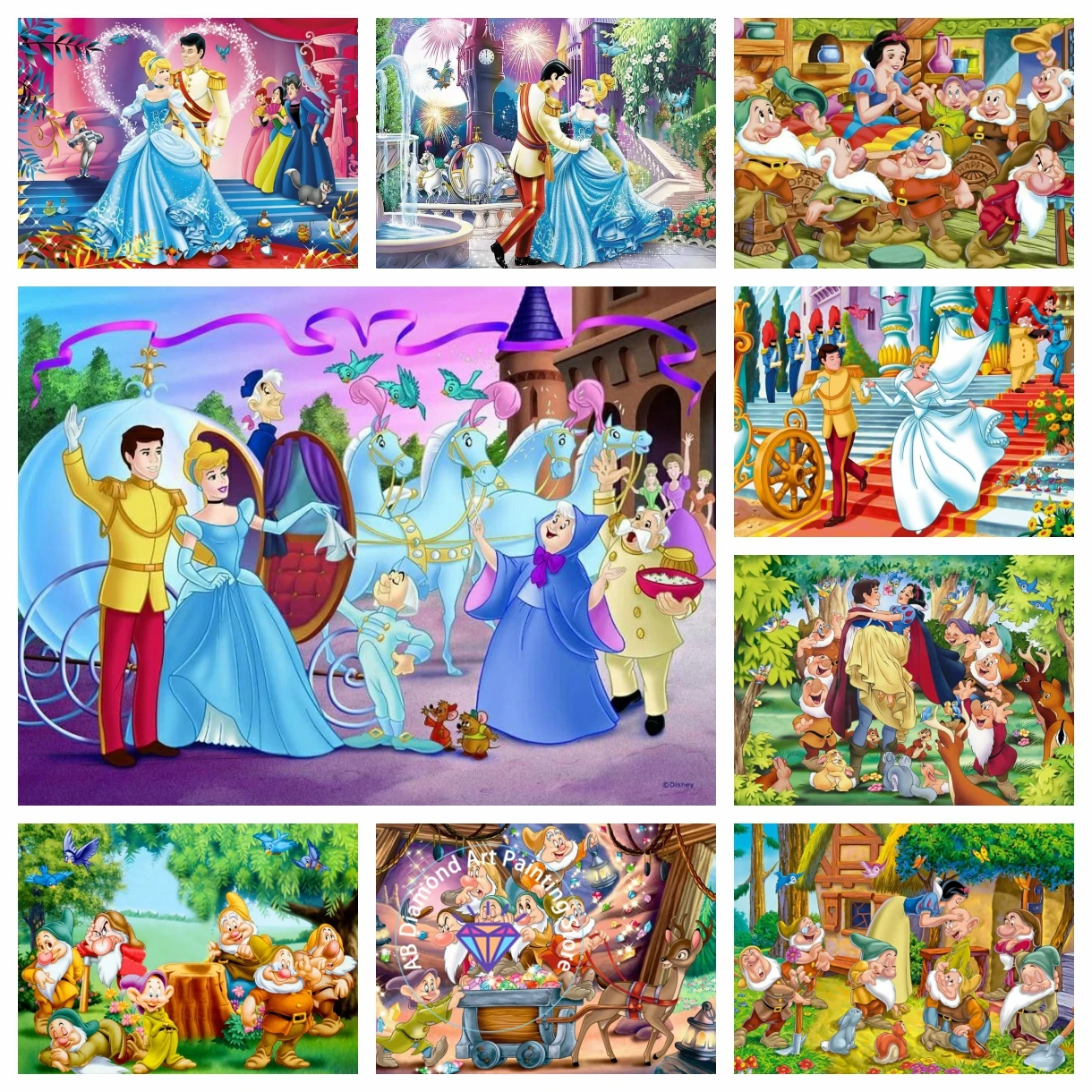 

Disney Snow White AB Diamond Painting Kit 5D DIY Embroidery Cross Stitch Handmade Art Gift Crafts Home Decor Adult Children Gift