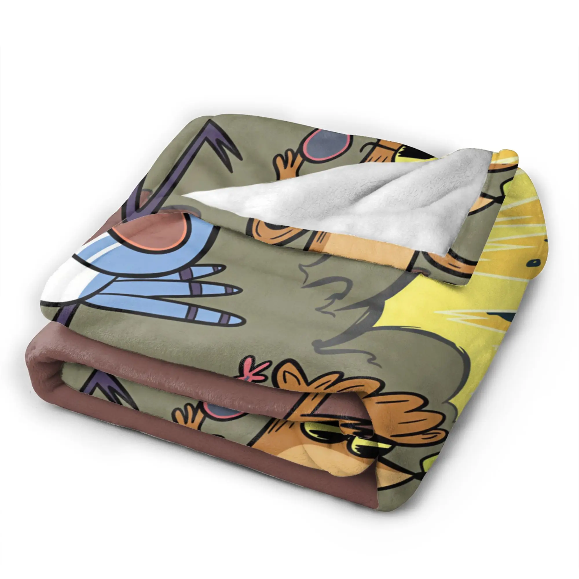 Warm Soft Blanket Camping Mordecai And Rigby Regular Show Throw Blanket Flannel Bedspread For Couch Chair Fluffy Sofa Bed Cover