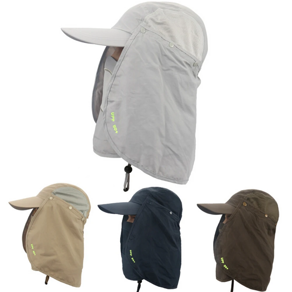 

Multifunctional Flap Cap UV 50+ Protection Size 58x10.5x11.5cm Adjustable Buckle Windproof Sun Shield Mask Outdoor Fishing