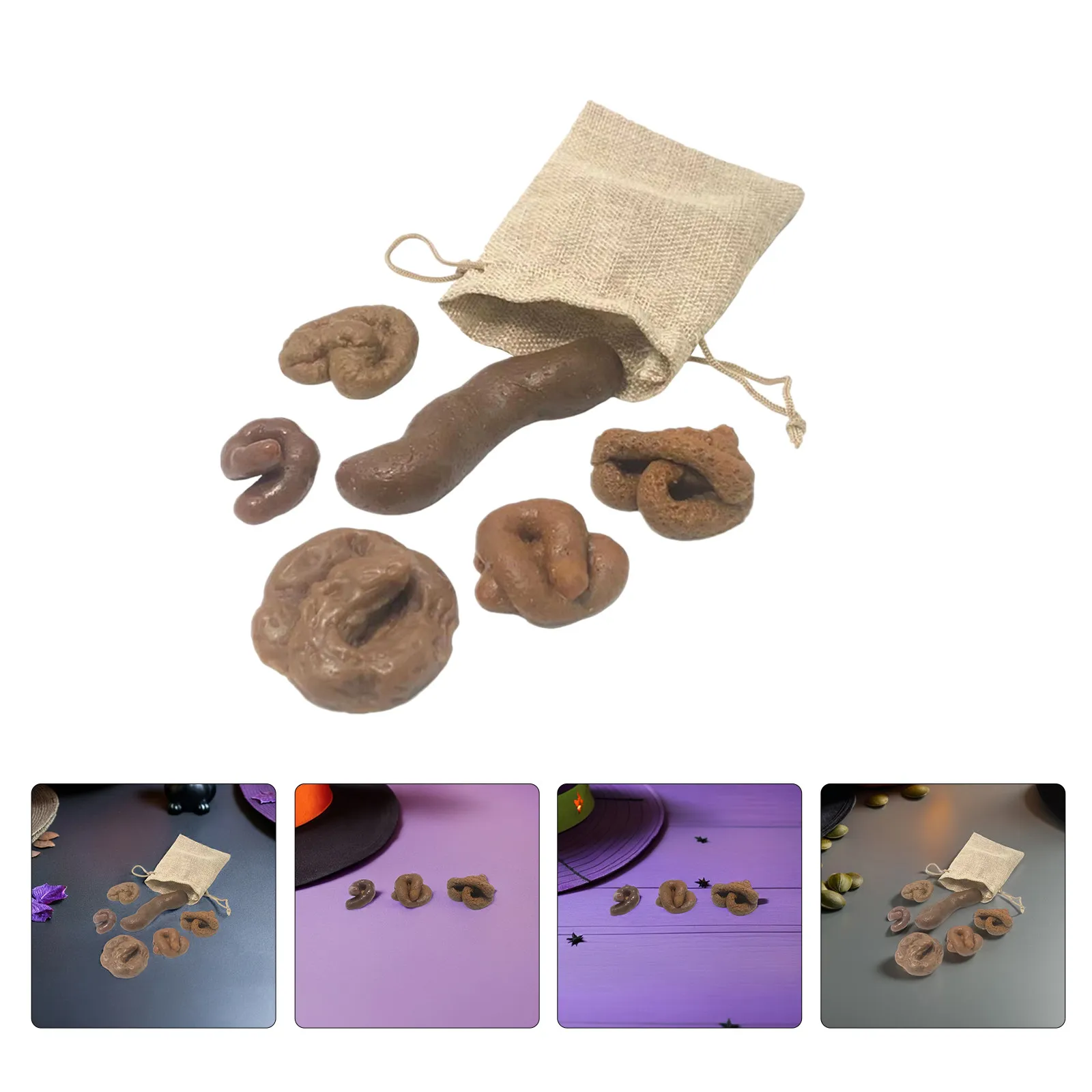 

6Pcs Fake Dog Poo Prank Props Unique Funny Design Trick Items for Party Favors Laughter Entertainment Gathering Events