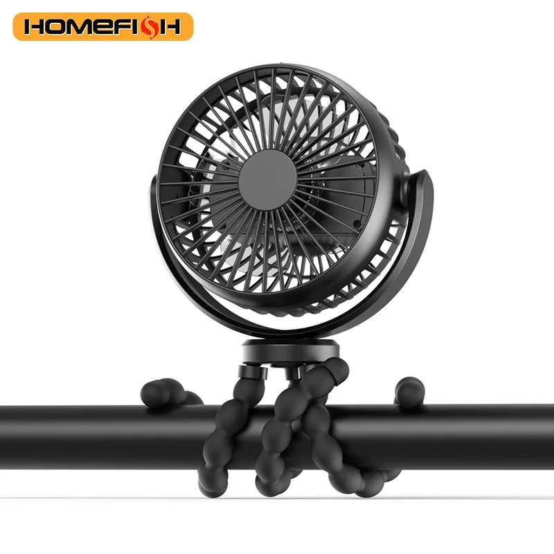 

5200mAh USB Desktop Folding Fan Outdoor Baby Stroller Handheld Fan Summer Mute Small Multifunctional Octopus Mini Fan